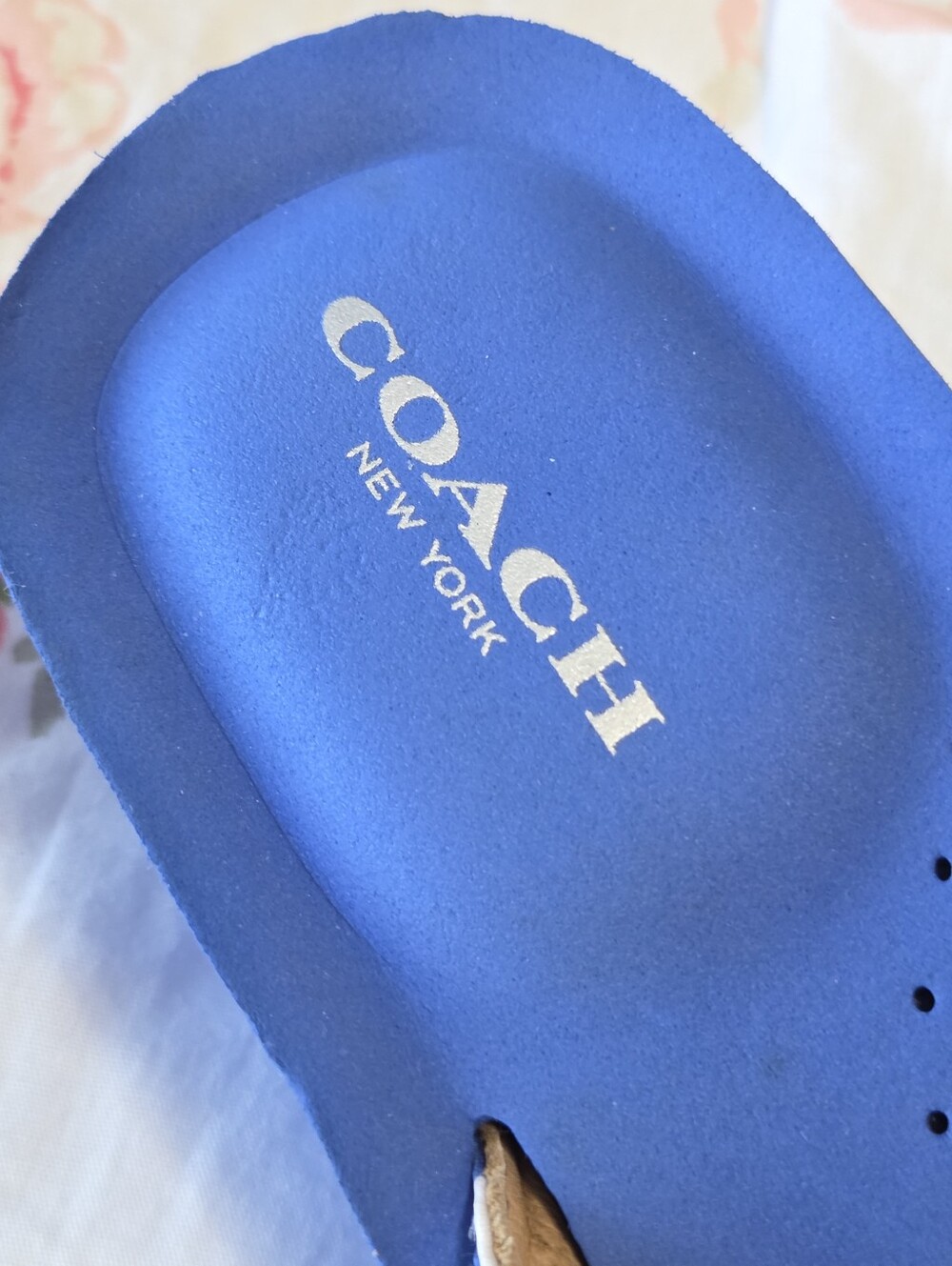 Coach Jaden Blue White Polka Dot Wedge Flip Flop | Signature Sole | Size 6 Y2K - Picture 6 of 15